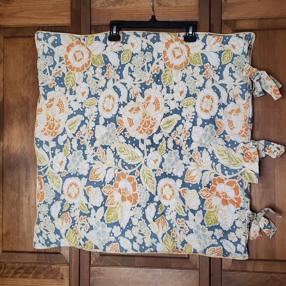 Pottery Barn MAGGIE Quilted Floral Euro Pillow Sham 26x26